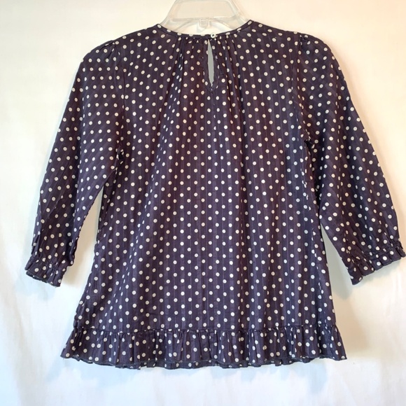 NEXT UK Girls Polka Dot Ruched 3/4 Sleeve Blouse Size 12 - Picture 5 of 7